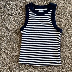 Old Navy  Navy and White Striped Tank Top